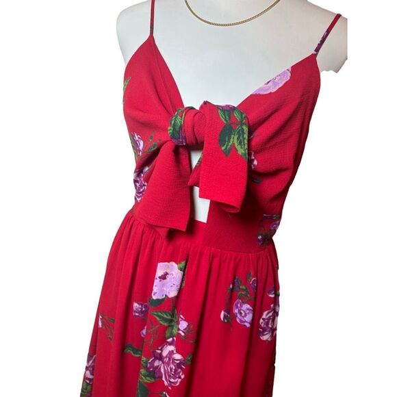 Free Press Floral Dress‎ Medium Red - Picture 2 of 7